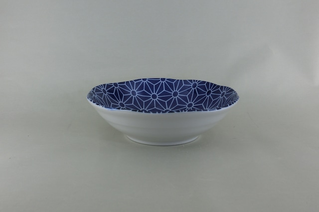 藍小紋伝統柄シリーズ　中鉢（麻の葉）