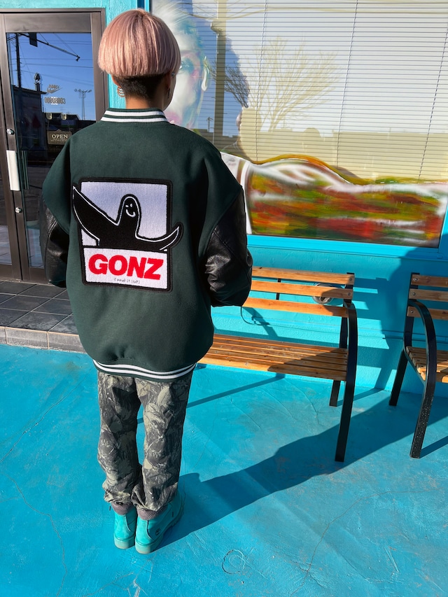 MARK GONZALES マークゴンザレス スタジャン GONZ　LOGO　STADIUM JACKET ブラック グリーン