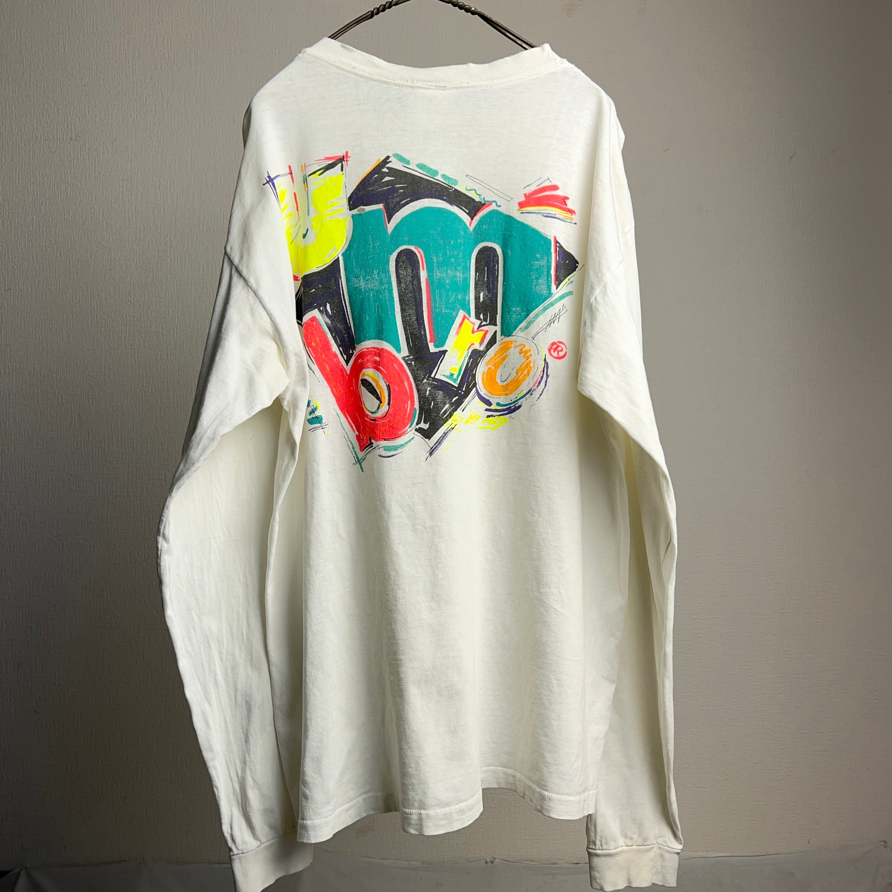 90's umbro L/S T-shirt USA製 SIZE L White 90年代 アンブロ ロンT ロングスリーブTシャツ バックプリント  アートプリント 白【1000A1150】【送料無料】