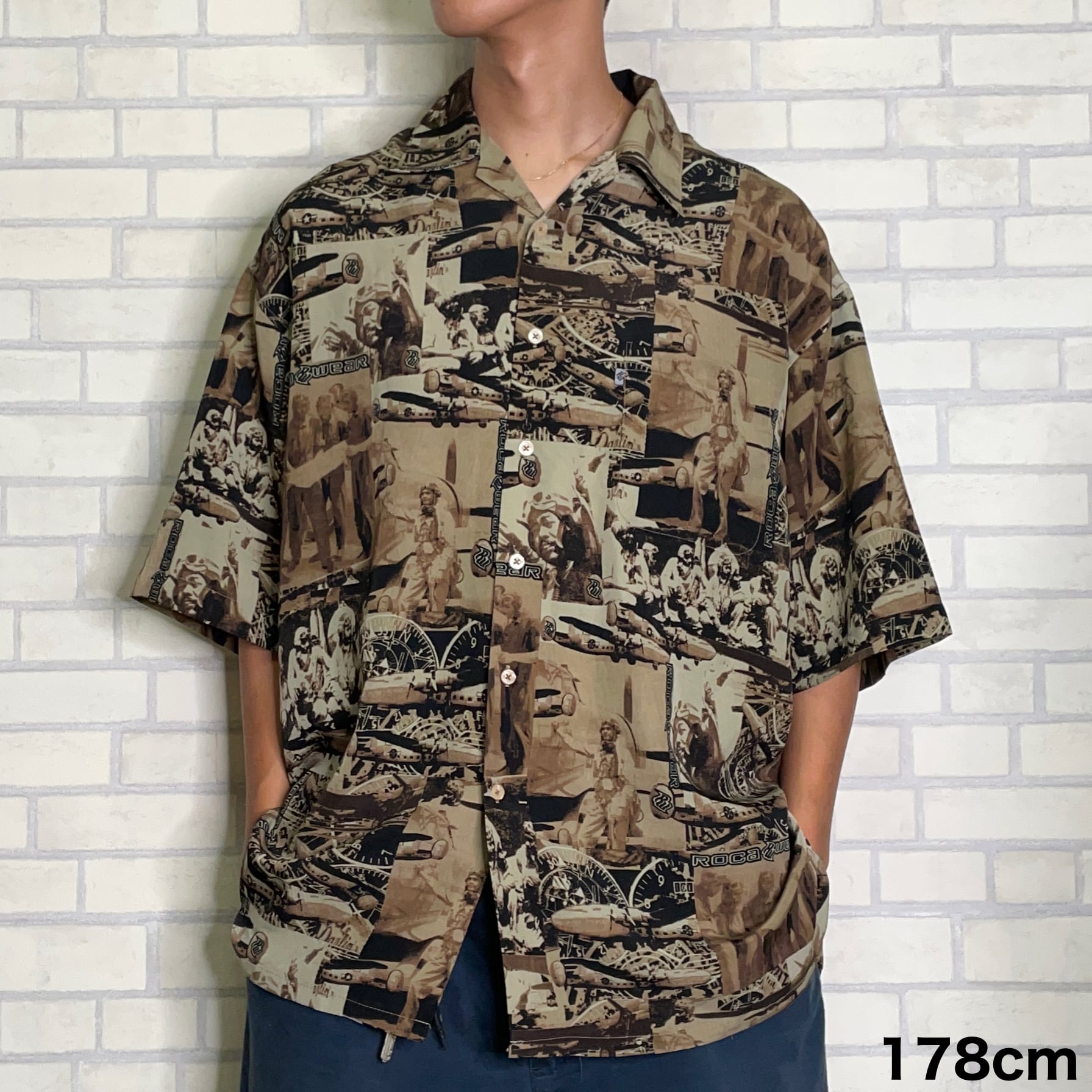 Rocawear 半袖シャツ L（XL相当）総柄 ポリエステル100% | 古着屋OLDGREEN