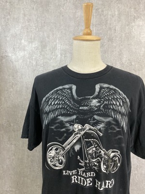 3927  NATIONAL HERITAGE プリントTシャツ　バイク　XL