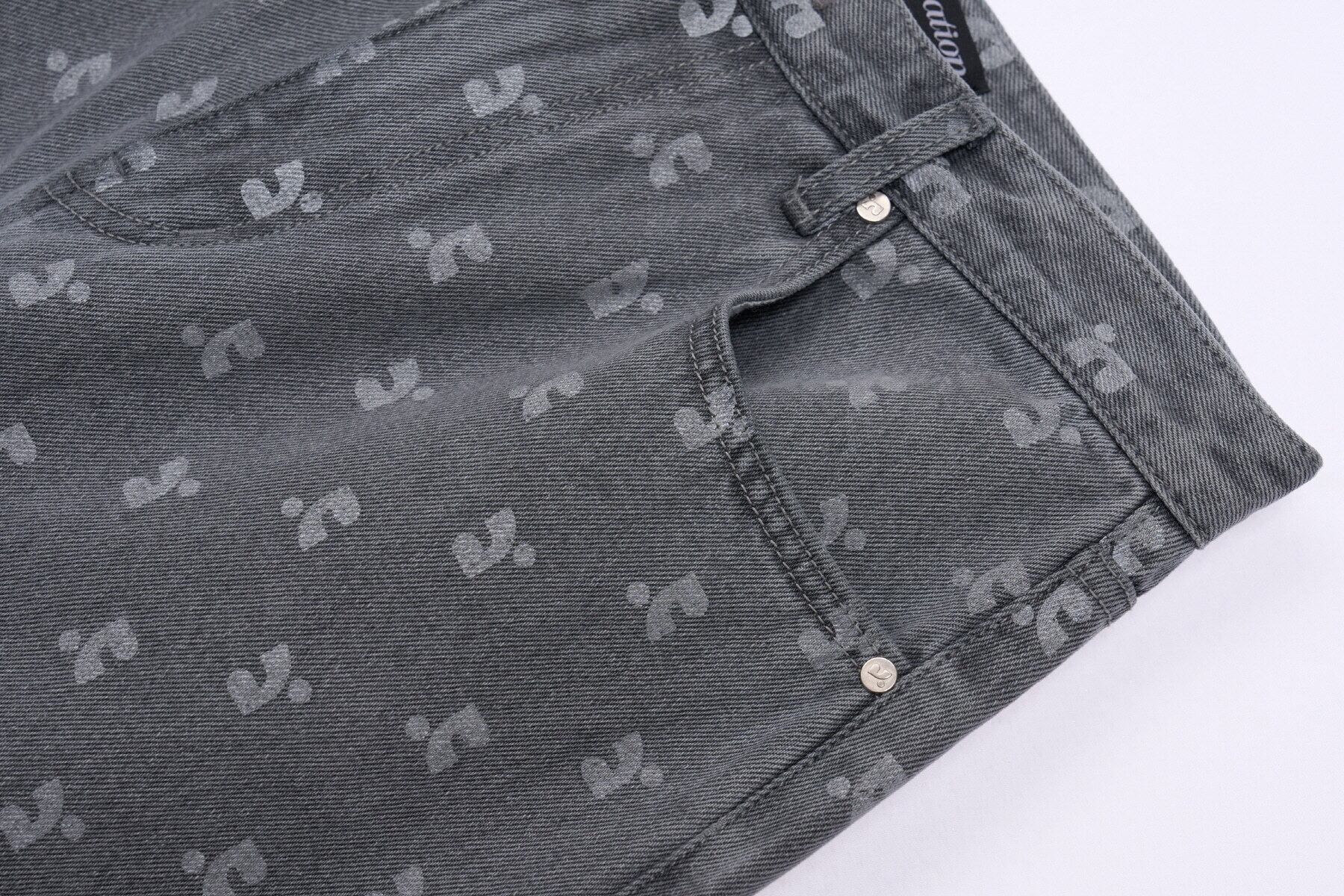 rest & recreation] RR LOGO PRINTED JEANS - LIGHT GREY 正規