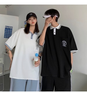 【韓国通販 dgo】round neck polo shirt 3colors（unisex）（B1083）