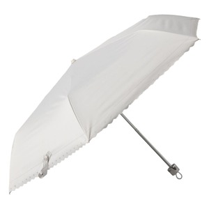 【努力特価】HAU 晴雨兼用 パラソル PUコーティング UVカット 遮光率 99% 折りたたみ スカラップ 10002956 オフホワイト