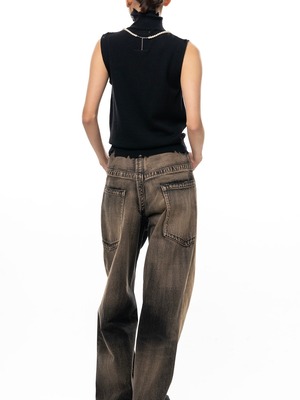 【26AW】Maison MIHARA YASUHIRO ミハラヤスヒロ / トップス / Pearl Distressed Sleeveless Knit Sweater