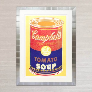 アンディ・ウォーホル「キャンベル・スープ(トマト/レッド&ブルー)1965」展示用フック付大型サイズジークレ ポップアート 絵画