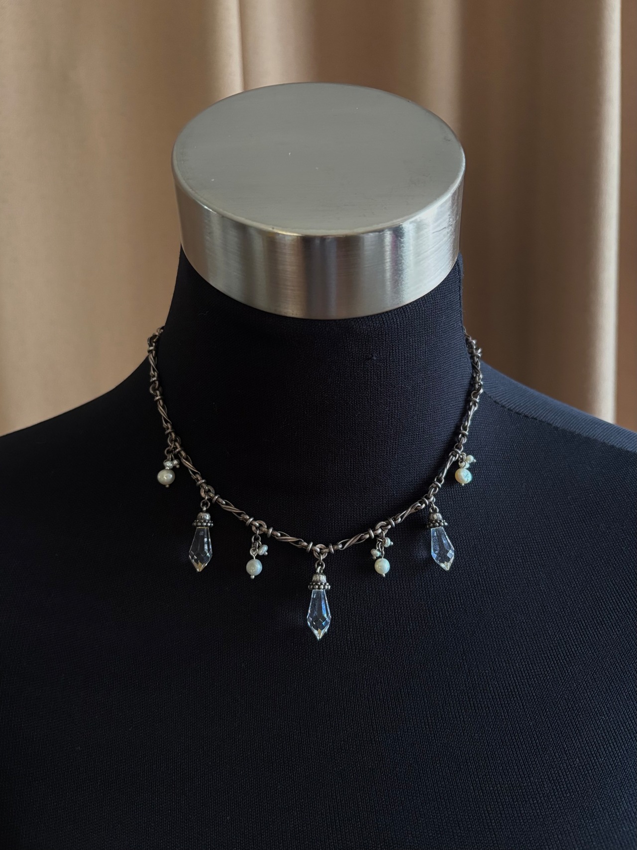 classical metallic chain necklace-5141-7