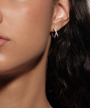 S925◆モアッサナイトクロスデザインピアス【e-70365】