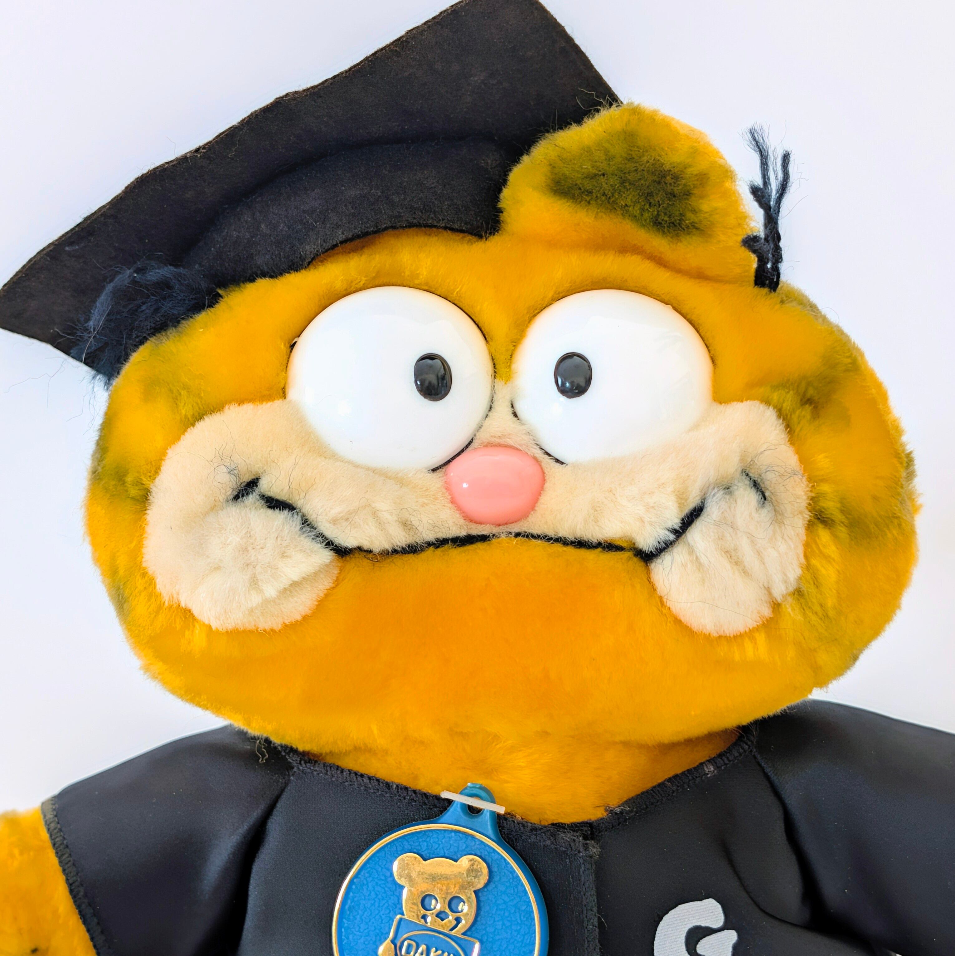 ☆ VINTAGE 1980年代初期 ☆【 Garfield ( ガーフィールド ) 】『 卒業式Garfield DAKINタグ付 』ぬいぐるみ / プラッシュ / plush / 1980年代年製 〚アメリカン雑貨 アメトイ〛