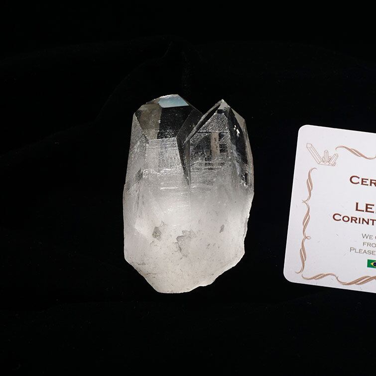 レムリアンシード 水晶 ダブルポイント 原石 ブラジル ミナスジェライス州 コリント産 証明書付属 一点物 271-228