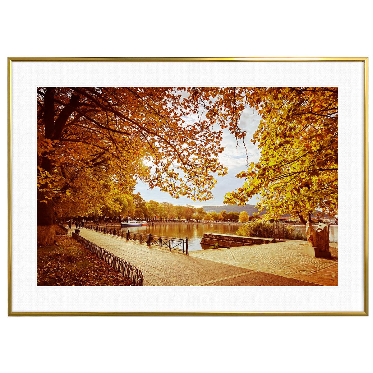 秋写真 オランダ 紅葉のアムステルダム インテリアアートポスター額装