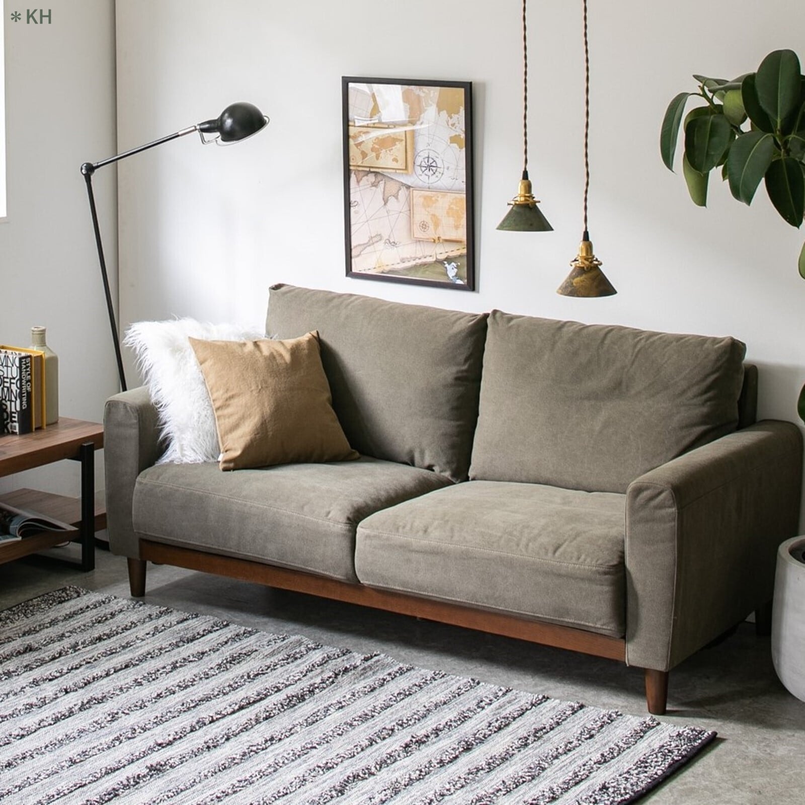 帆布生地 ソファ マリエッタ Ienowa イエノワ グレー ネイビー カーキ Haco2wa 暮らしの道具とインテリアのお店