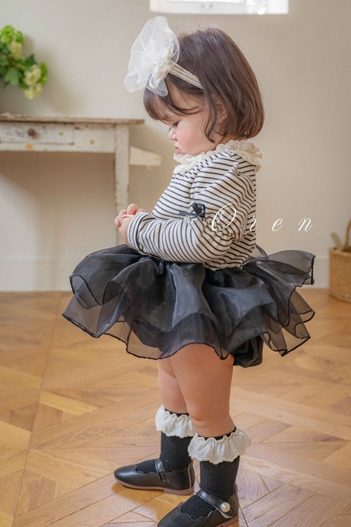 ラスト1 blackS【即納】<OREN>  Marinette organza suit