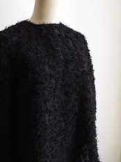 SINME  シャギーブラウス　ブラック