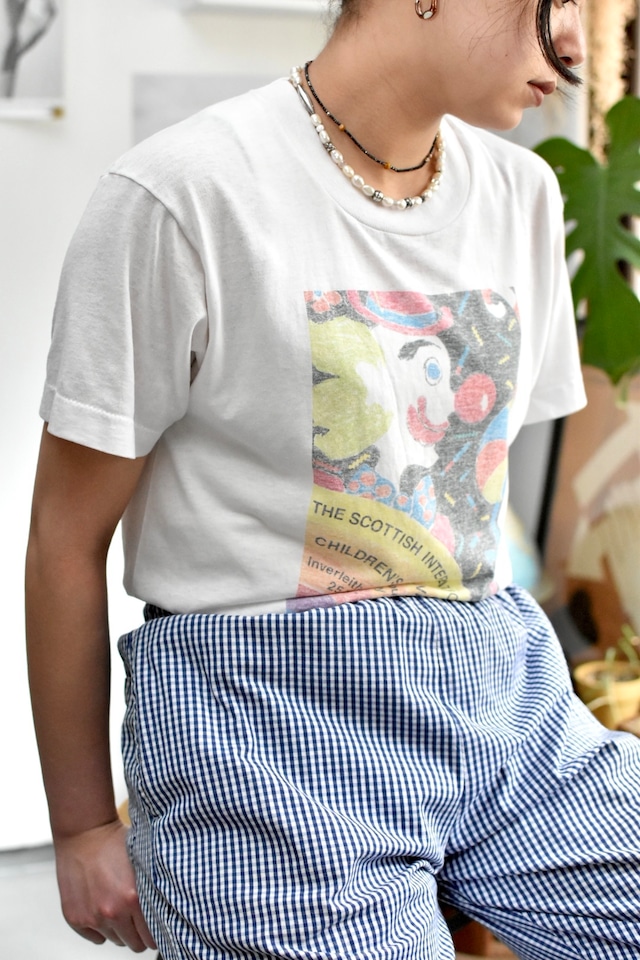 90's- -old- "short sleeve print T-shirt" "children festival"