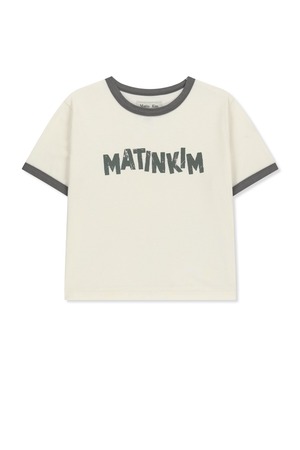 [Matin Kim] MATIN LOGO RINGER CROP TOP IN CREAM 正規品 韓国ブランド 韓国通販 韓国代行 韓国ファッション マーティンキム matinkim 日本 店舗