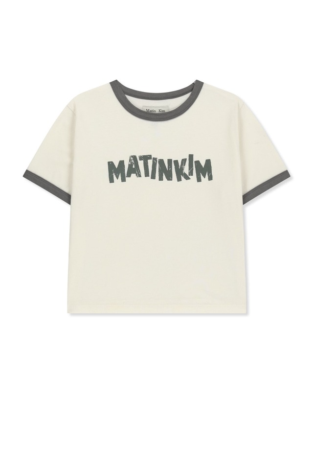 [Matin Kim] MATIN LOGO RINGER CROP TOP IN CREAM 正規品 韓国ブランド 韓国通販 韓国代行 韓国ファッション マーティンキム matinkim 日本 店舗