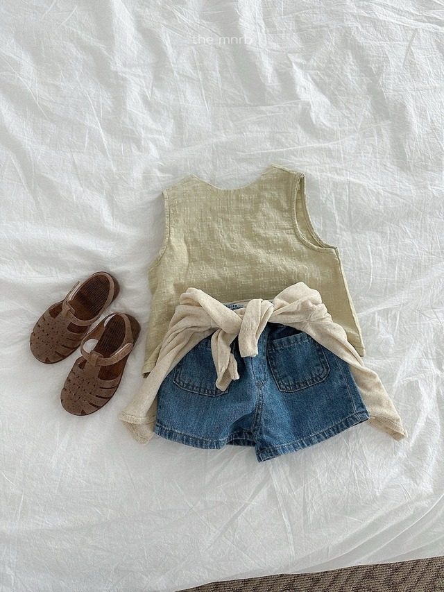 《予約》送料無料 【mini robe】open pocket pants