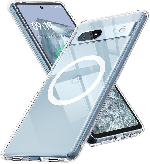 【MagSafe対応・指紋ゼロ】Google Pixel 7 用 ケース マグネット搭載 [ ストラップホール付き]「クリア」