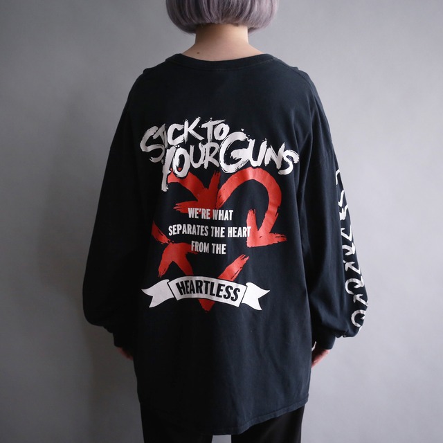 back sleeve front good printed l/s tee