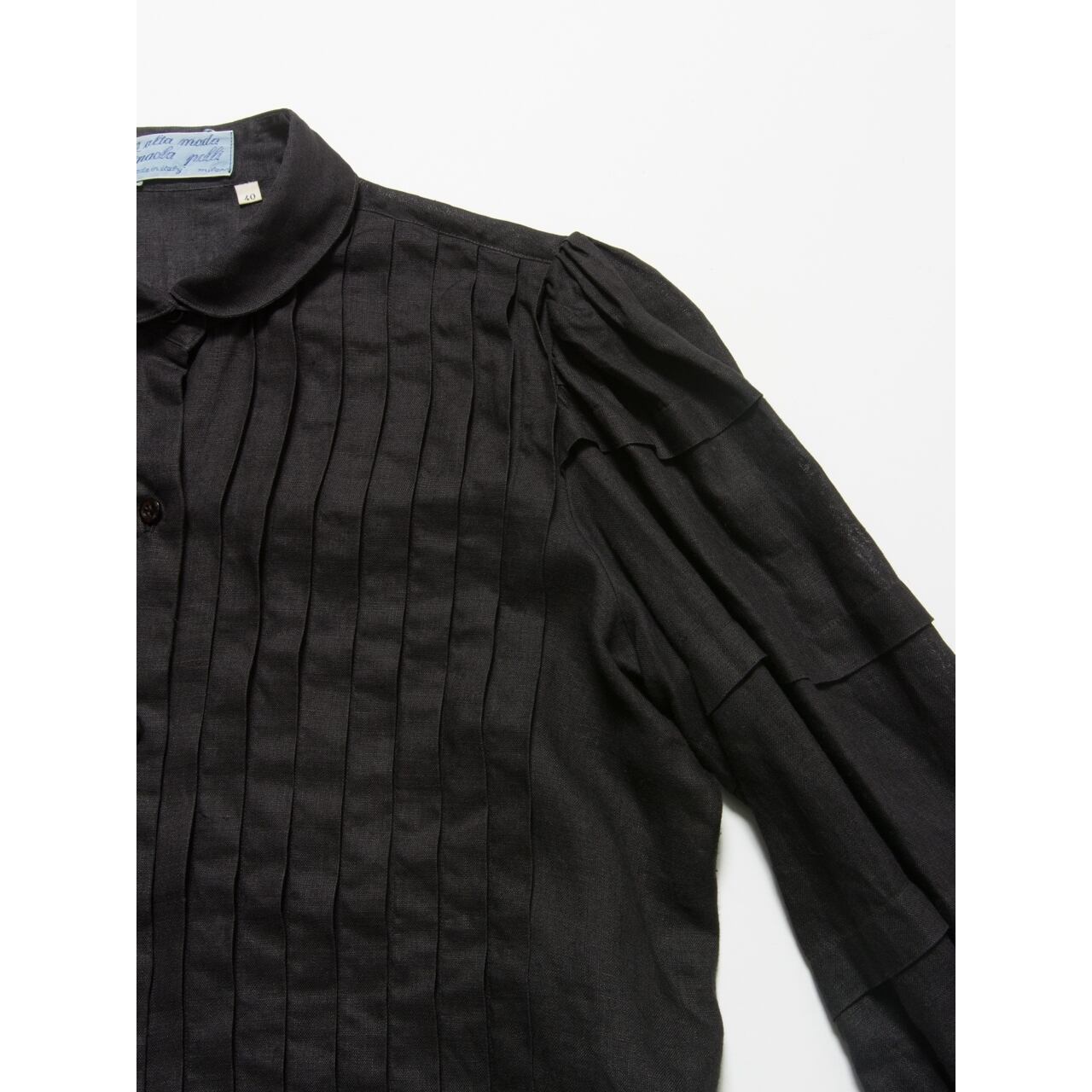 【Made in Italy】100% linen pleated blouse（イタリア製 プリーツリネンブラウス シャツ）3b