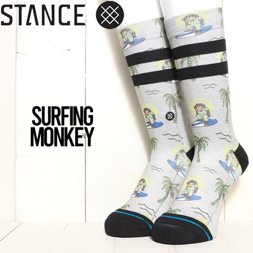 ソックス 靴下 STANCE スタンス SURFING MONKEY CREW SOCKS ソックス 靴下 A556A21SMKL(27cm-31cm)