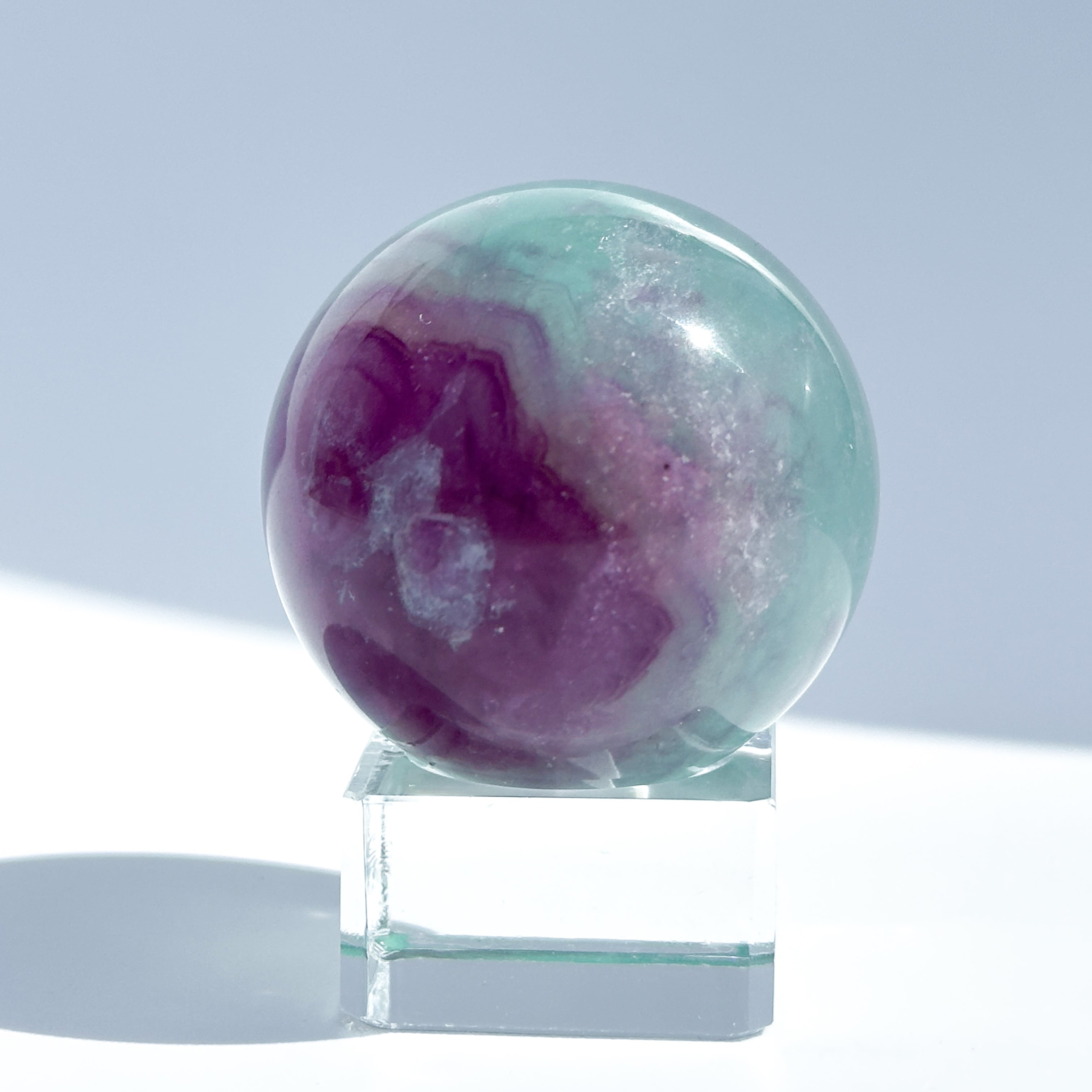 【天然石】スフィア　レインボー　フローライト⑥ レインボーフローライト スフィア（丸玉)04◇ Rainbow Fluorite Sphere