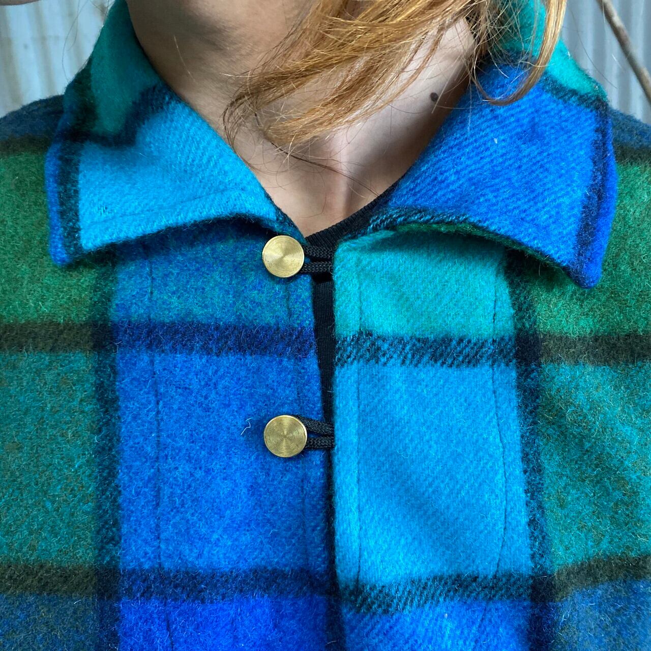 60s BRENT ブレント ウールシャツ 青灰 ヴィンテージ しゃべ /タウン  