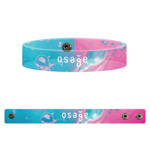 ロゴクリアバングル(ピンク×ブルー)