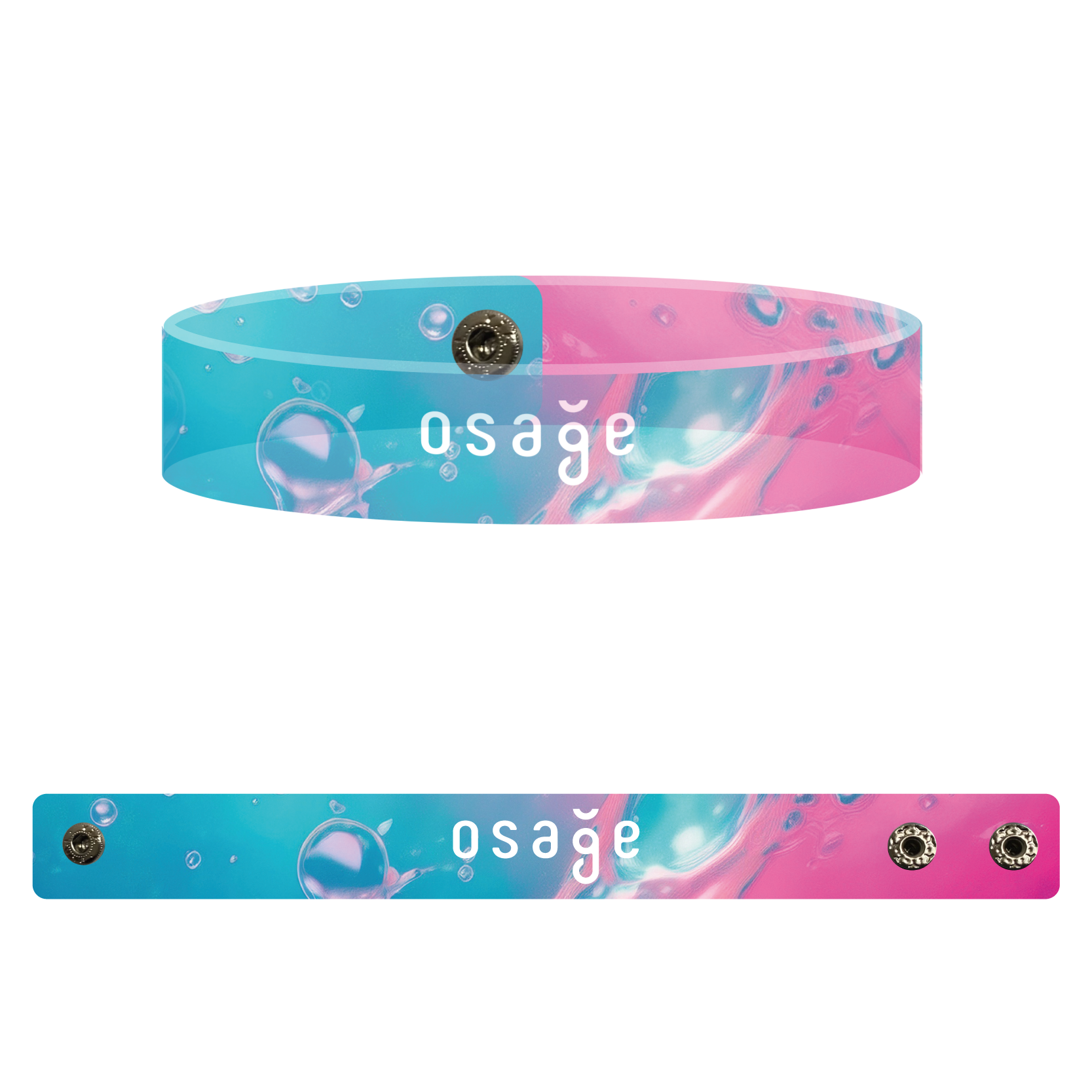 ロゴクリアバングル(ピンク×ブルー)