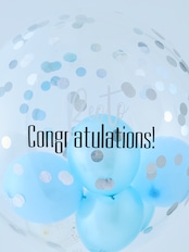 BUBBLE BALLOON sizeL ライトブルーwithコンフェティ