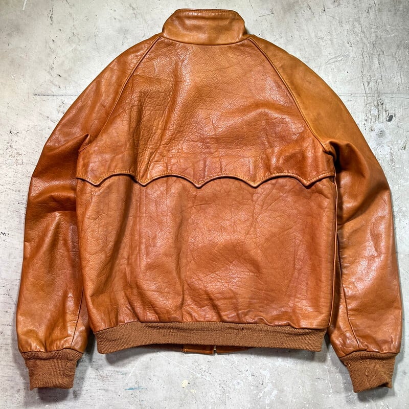 60's Golden Bear ゴールデンベア レザーハリントンジャケット スウィングトップ 黒タグ ブラウン TALON size42 希少  ヴィンテージ BA-2144 RM2563H | agito vintage powered by BASE