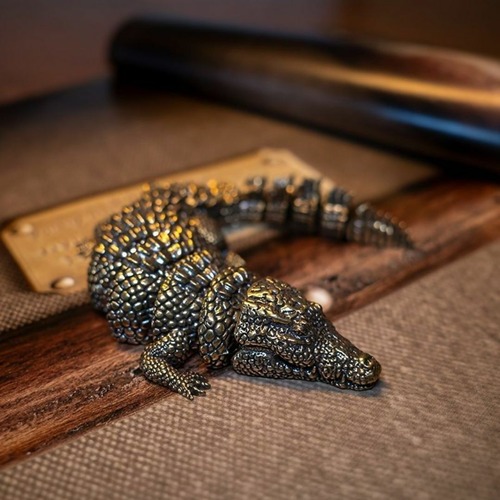 クロコダイル 装飾 アンティーク 真鍮 クラフト装飾 テーブルトップ像