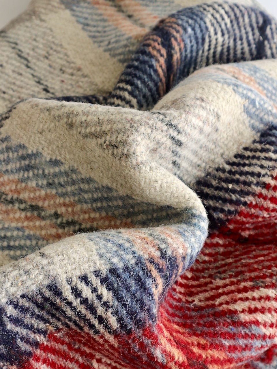 リサイクルウール ブランケット チェック柄｜Recycled Wool Mix