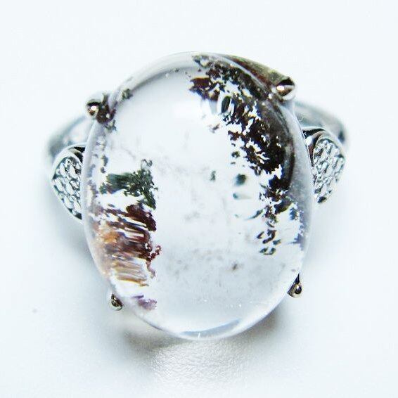 ガーデンクォーツ 指輪 ガーデン水晶 リング フリーサイズ 14号 一点物 メール便可 [M便 1/20] 115-6960