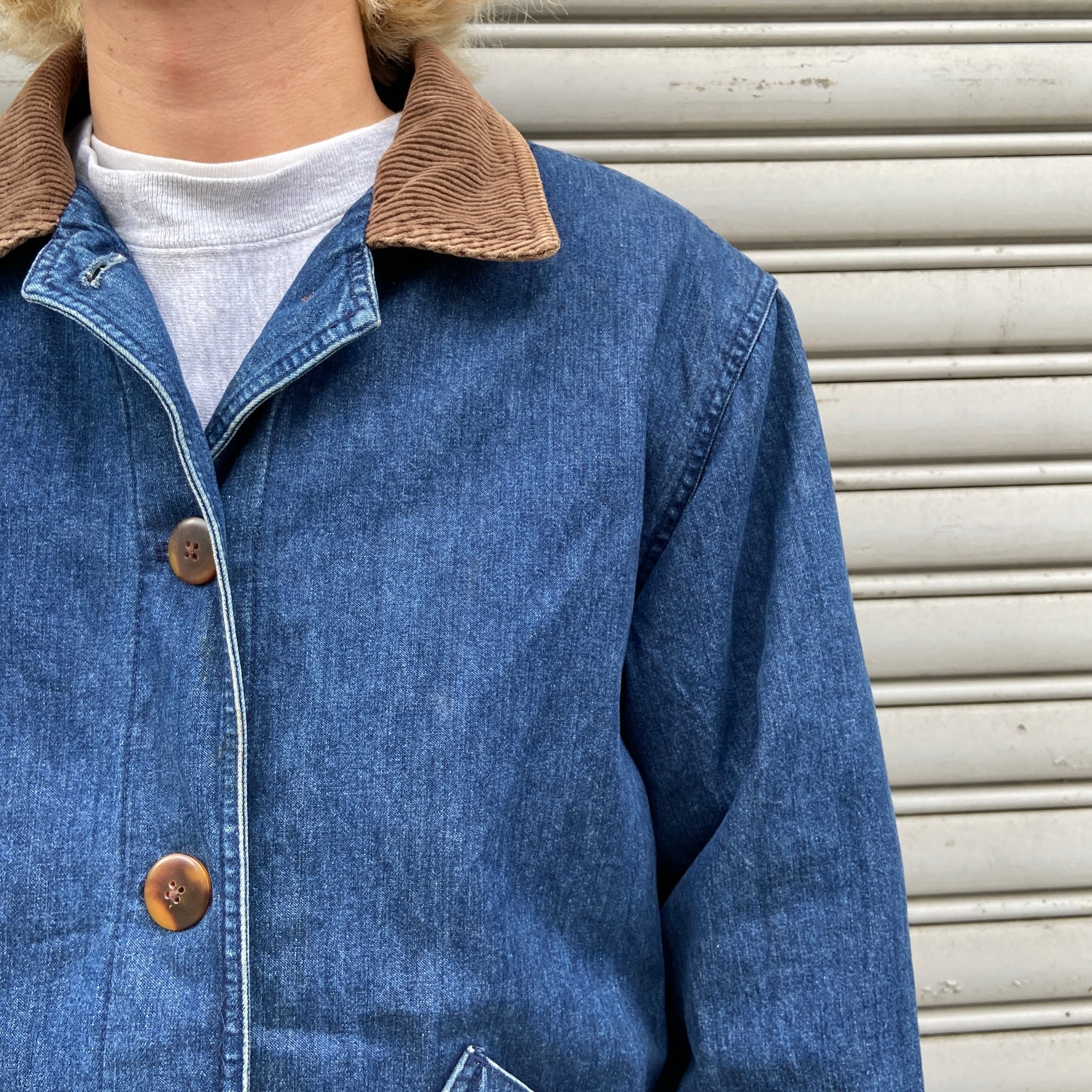 90s ランズエンド デニムハンティングジャケット インディゴ 90s ランズエンド デニムハンティングジャケット インディゴ