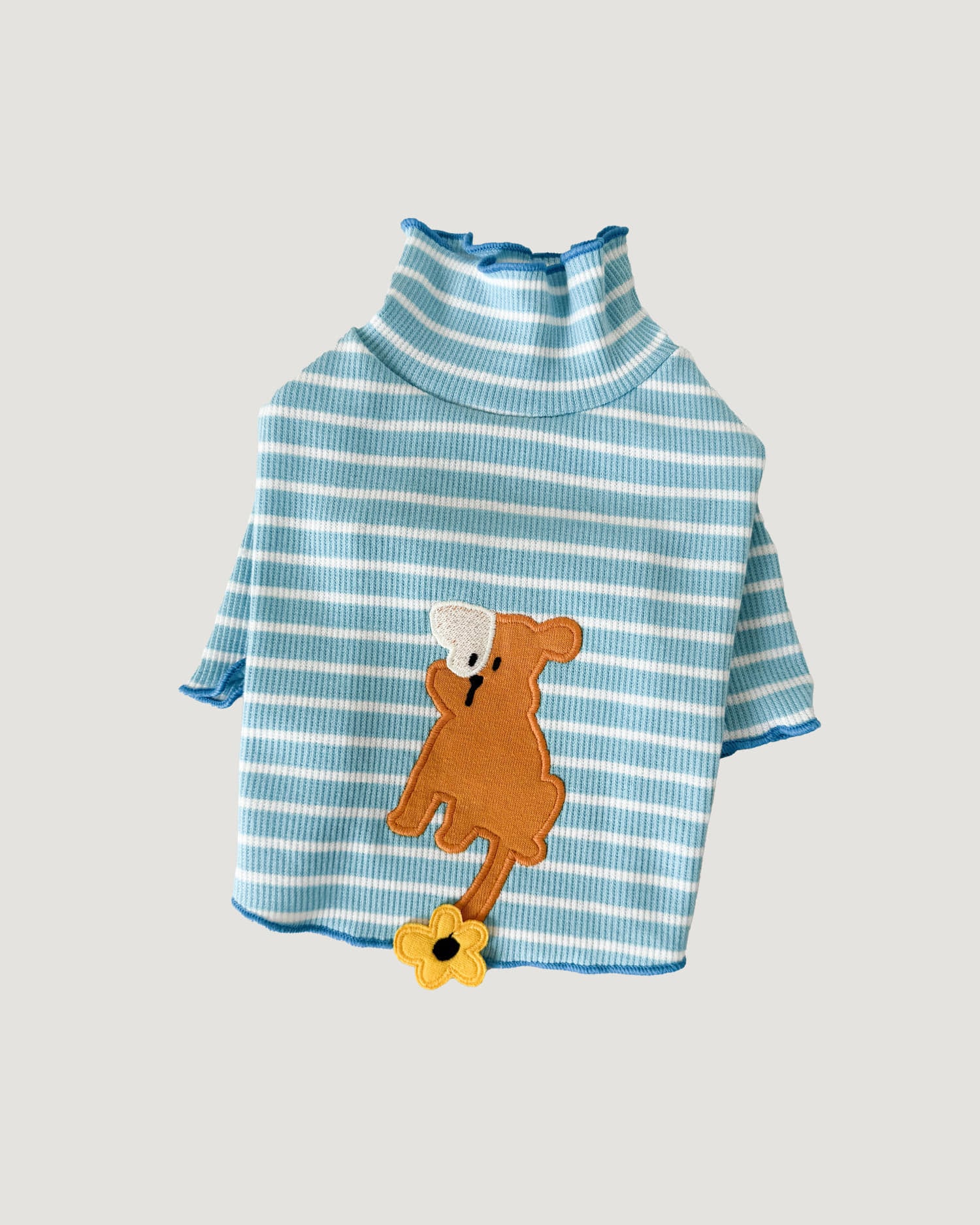 予約【cote a cote】Flower Tail Lettuce Tee (Sky Blue)