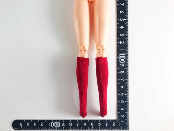 ドールアクセサリ 1/6 女性用 靴下 ストッキング ワインレッド TKDG23G87-10 - 画像2