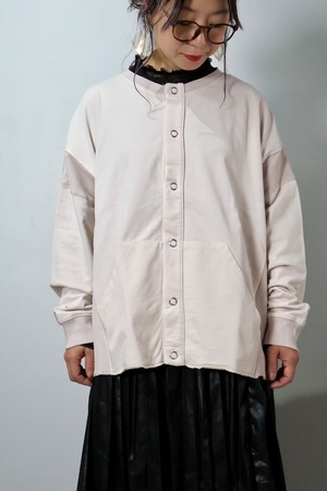 MINI裏毛製品染めワイドクルーカーデ【12407-058-10】2024AW