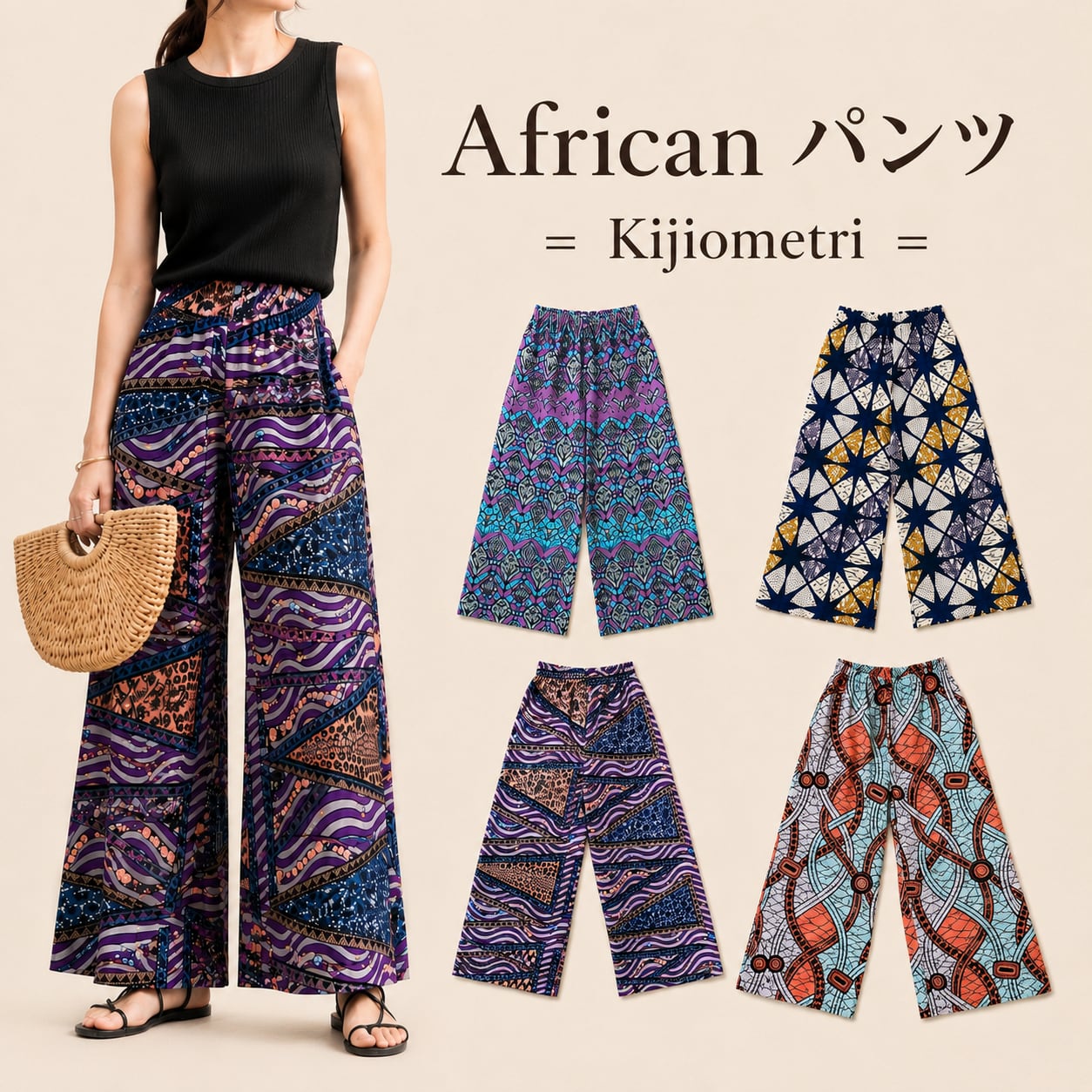 【4種】African パンツ = Kijiometri =