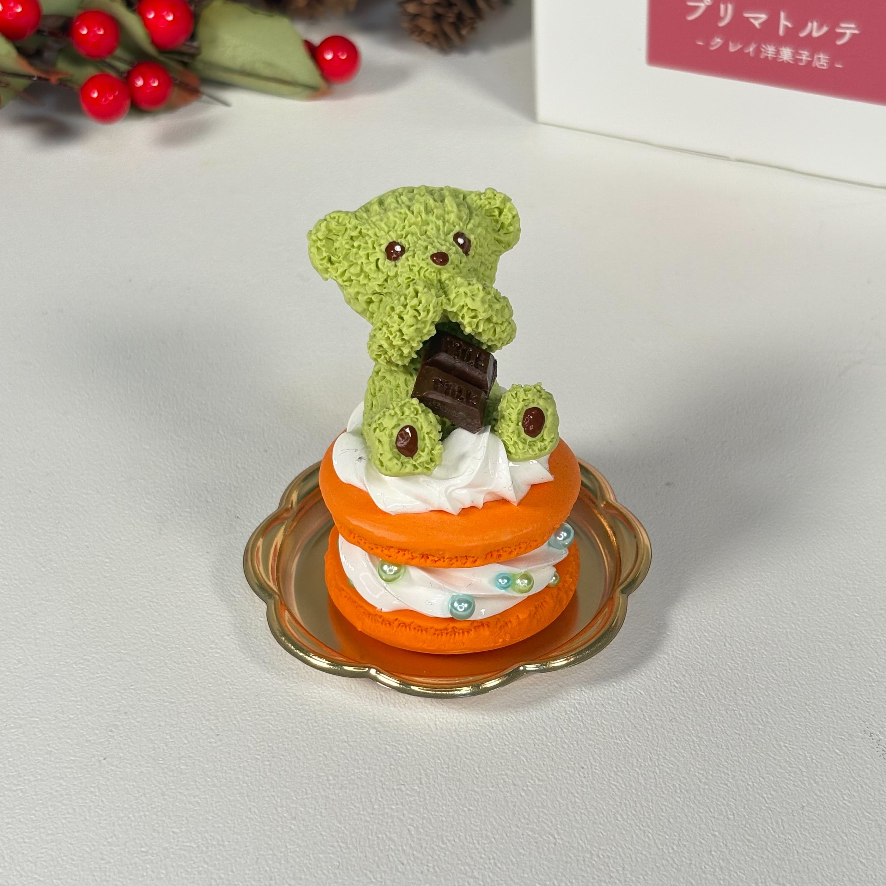 チョコクマカロンのオブジェ