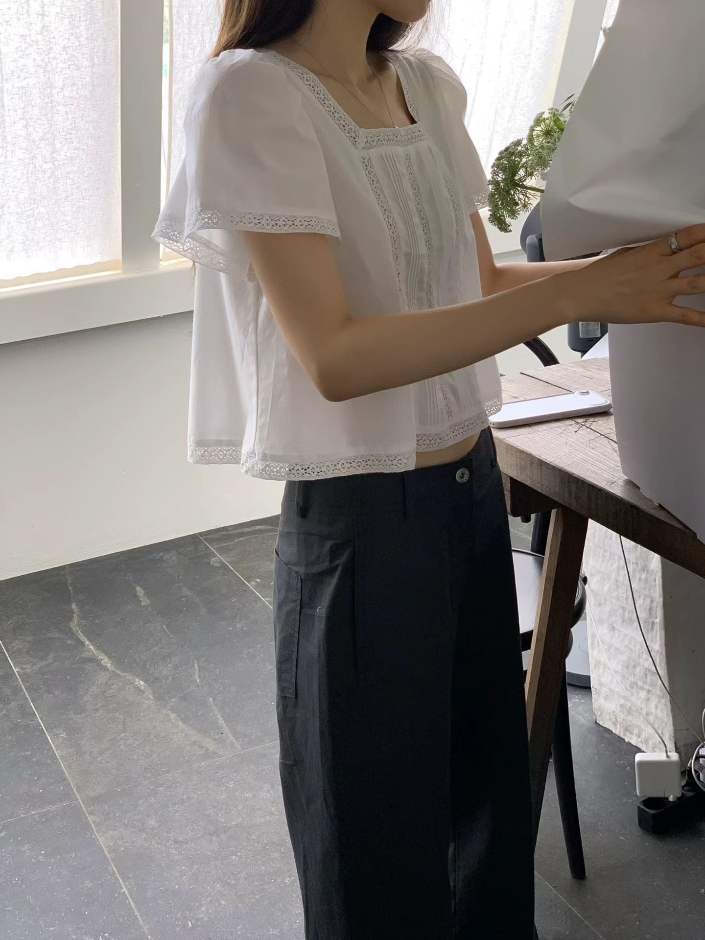 (予約) ounce / Leaming lace blouse