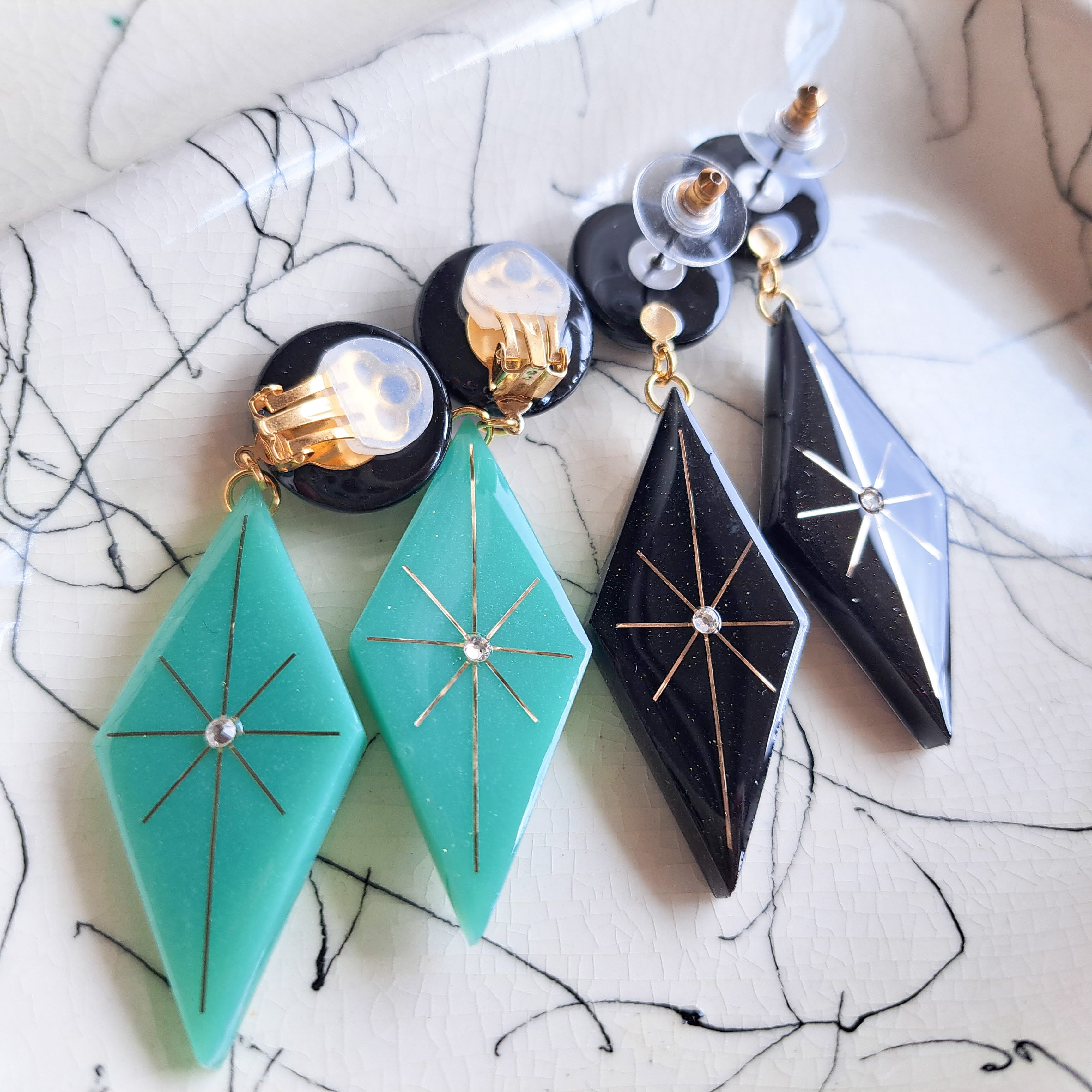 Atomic Starburst Diamond Earrings【Jade】ピアス・イヤリング/スター