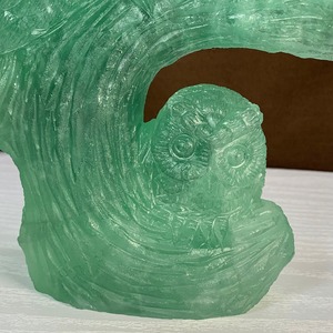 大☆可愛いグリーンフローライト・ふくろう