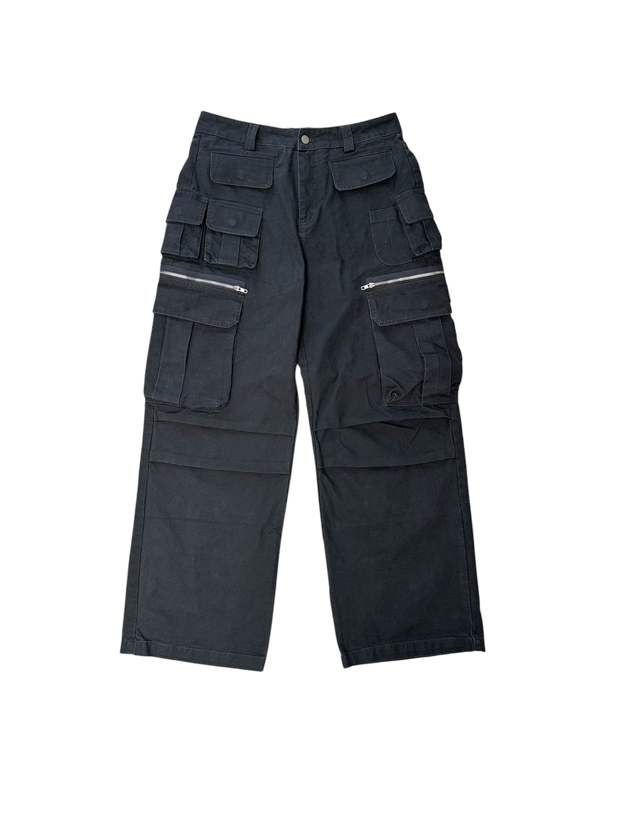 Fade Black Multi Pocket Cargo Pants