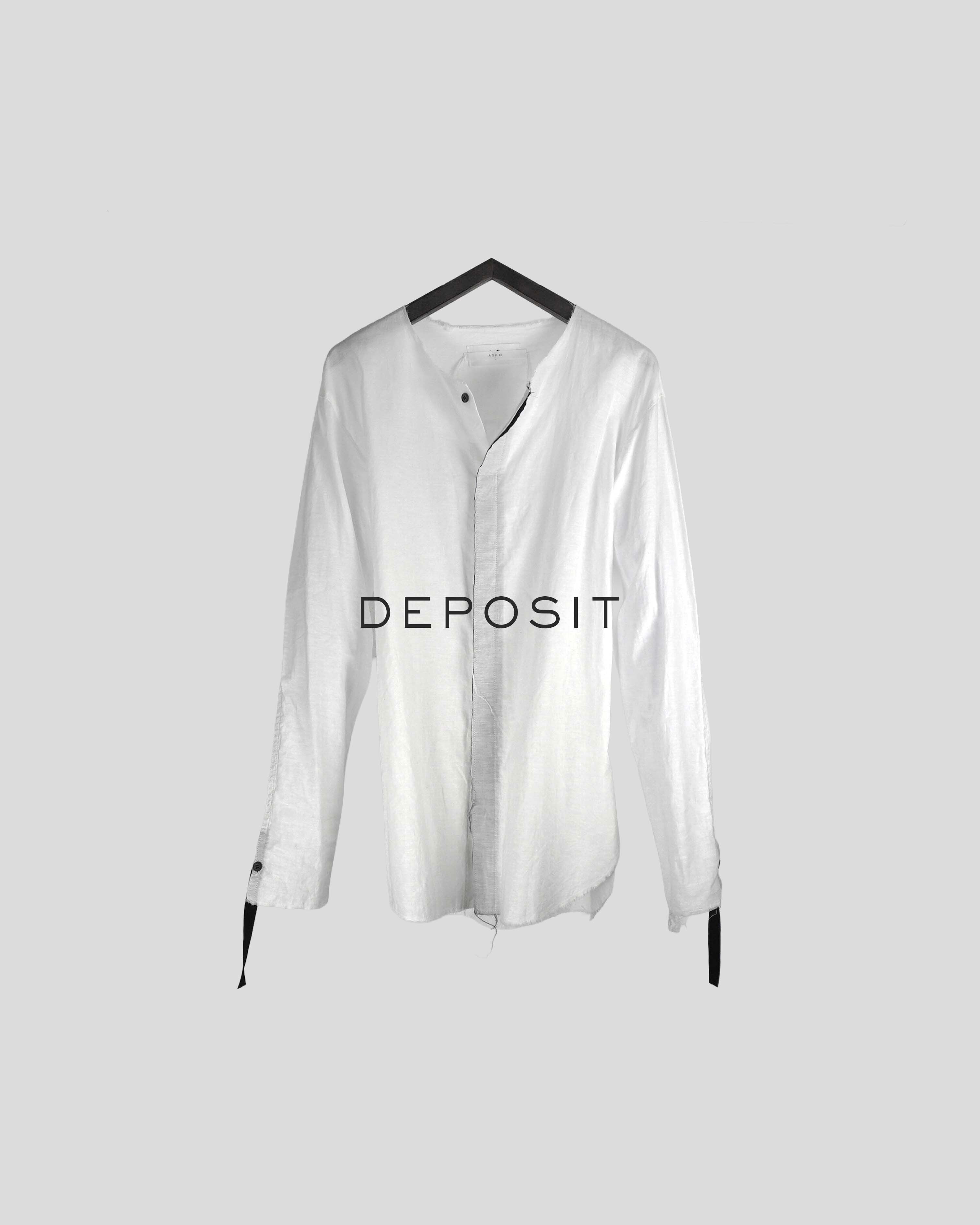 内金でのご予約】26SS PRE / LINEN RIBBON SHIRTS / WHT | ASKYY TOKYO