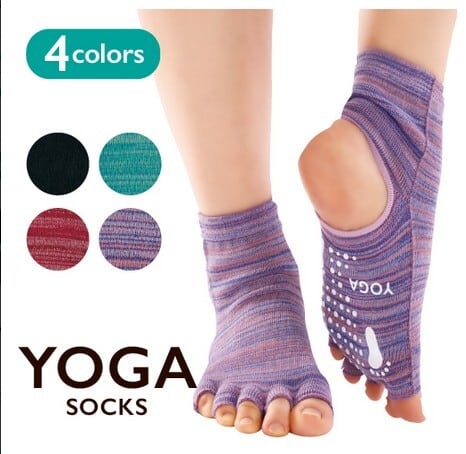 日本製 YOGAソックス かかとオープン 靴下 ヨガソックス 5本指
