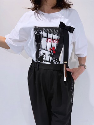 エイミーロウ  Eimee Law モノクロアートptリボンモチーフT