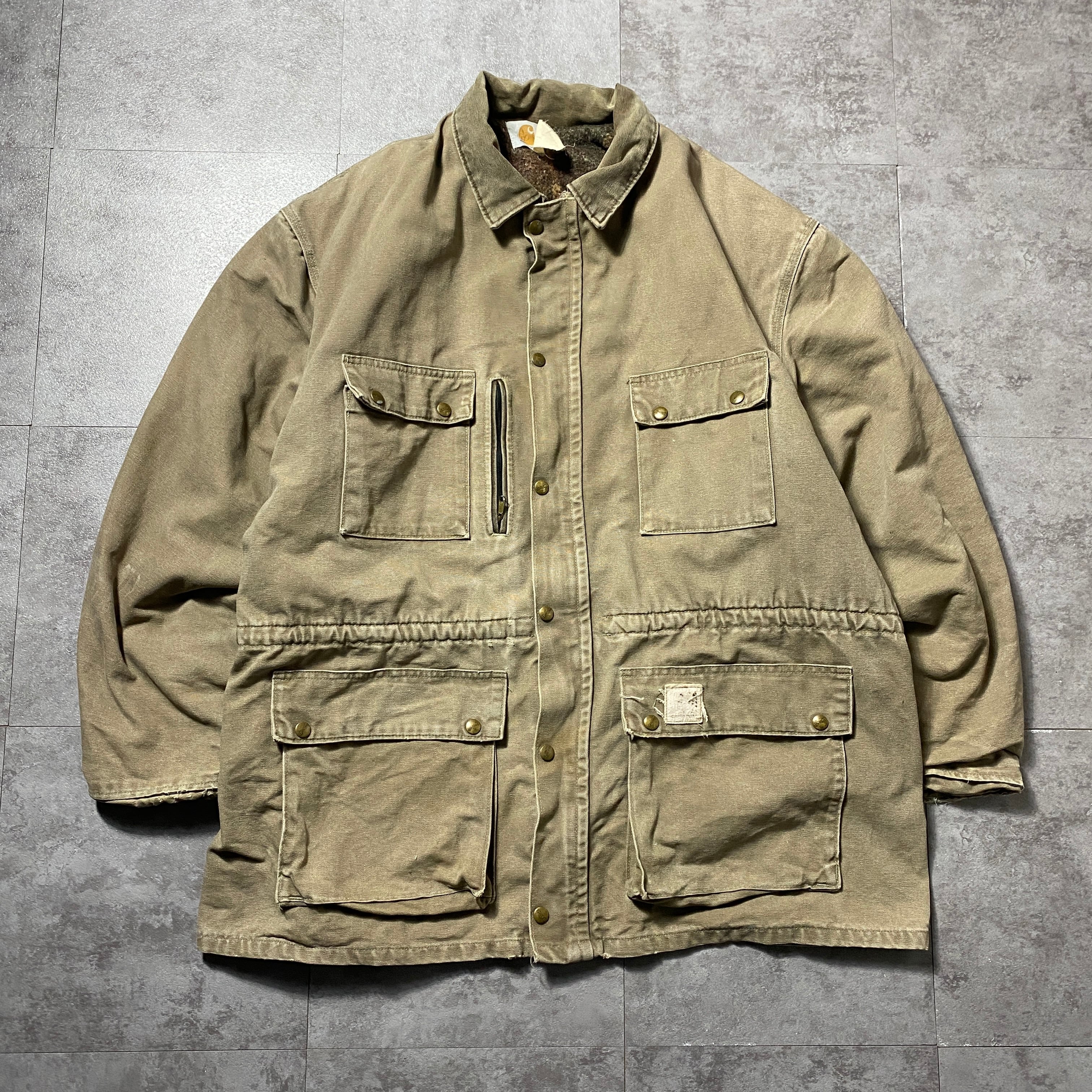90's carhartt カーハート ベージュ ライナーブランケット ダック生地