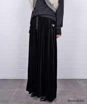 【直営限定ITEM】ベロアフレアワイドパンツ (BLACK)　CQ-47127H